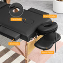 HOMCOM Foldable Massage Bed with Beech Wood Legs Face Cradle Armrests