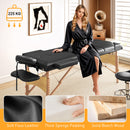 HOMCOM Foldable Massage Bed with Beech Wood Legs Face Cradle Armrests