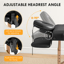 HOMCOM Foldable Massage Bed with Beech Wood Legs Face Cradle Armrests