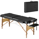 HOMCOM Foldable Massage Bed with Beech Wood Legs Face Cradle Armrests