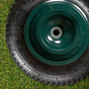 Replacement 16" x 4" Pneumatic Heavy Duty Garden Wheelbarrow Wheel & Axel In Green