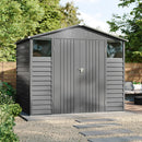 8*6FT Metal Apex Roof Garden Storage Shed