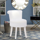 Livingandhome Modern Plush Upholstered Dressing Table Chair with White Legs
