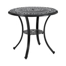 Breeins Cast Aluminum Patio Dining Table with Umbrella Hole