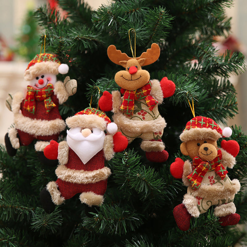 Lifeideas 4-Piece Christmas Tree Ornament Set â?? Snowman, Santa, Elk & Bear