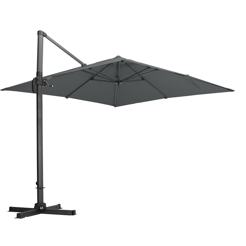 Livingandhome Large Square Canopy Rotating Outdoor Cantilever Parasol