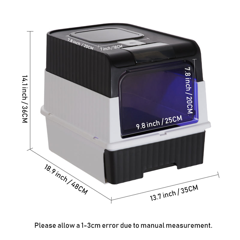KidKid Large Enclosed Cat Litter Box with Disinfection Light