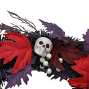 Halloween LED Maple Leaves Wreath with Skulls