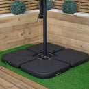 3m Cantilever Banana Garden Parasol in Black with Crank Handle and Parasol Base Weights Included