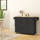 HOMCOM Kitchen Island on Wheels, Kitchen Cart with Drop Leaf, Black