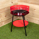 35cm (14") Round Metal Garden Barbecue with Windshield & Shelf