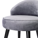 Livingandhome Modern Velvet Dressing Table Stool with Solid Wood Legs
