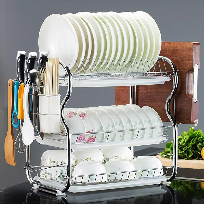Livingandhome 3-Tier Dish Drainer Rack