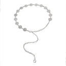 Round Coin-Shaped Charms Adjustable Metal Waist Chain Accessory - Silver