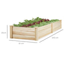 Livingandhome Solid Wood Raised Garden Bed with 2 Compartments