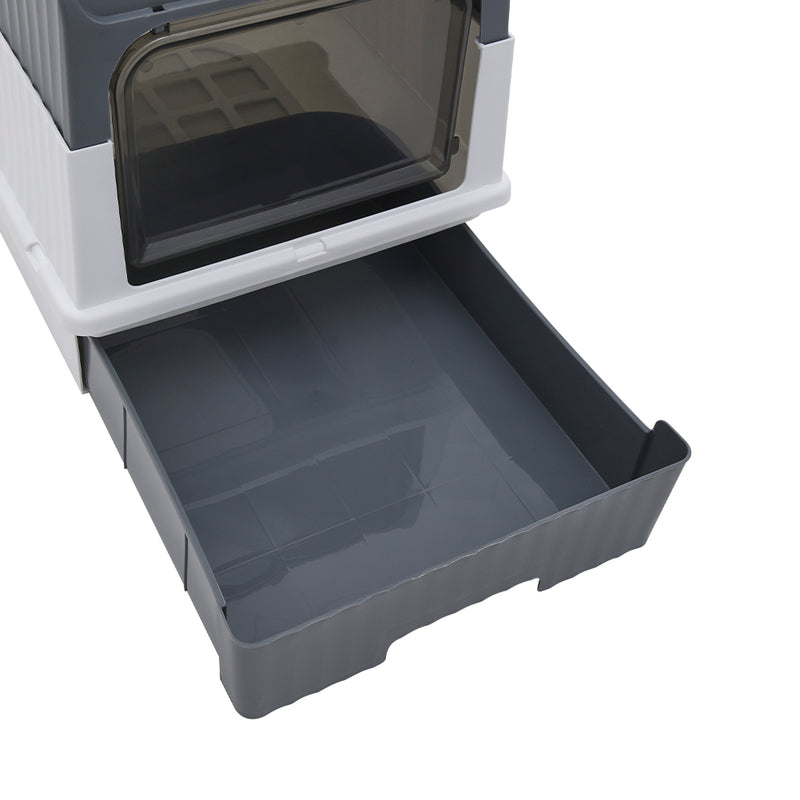 Livingandhome Fully Enclosed Cat Litter Box with UV Sterilization