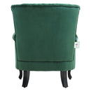 Livingandhome Velvet Channel-Tufted Armchair