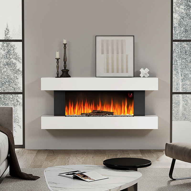 Contemporary Wall Mounted/Freestanding Fireplace Mantel for Living Room