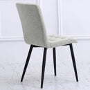 Livingandhome 4Pcs Tufted Modern Armless Dining Chairs With Metal Legs