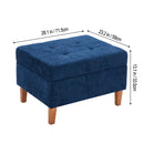 Livingandhome Chenille Storage Bench with Rubberwood Legs