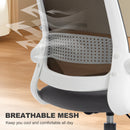 HOMCOM Mesh Painting Chair, Rolling Desk Chair With Flip-up Armrests, Grey