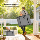 Outsunny Folding Sun Loungers With 5-Level Back, Cup Holder, Grey