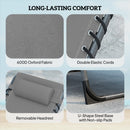 Outsunny Folding Sun Loungers With 5-Level Back, Cup Holder, Grey