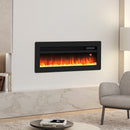 Electric Fireplace With Adjustable Flames, Wall Mounted Or Freestanding
