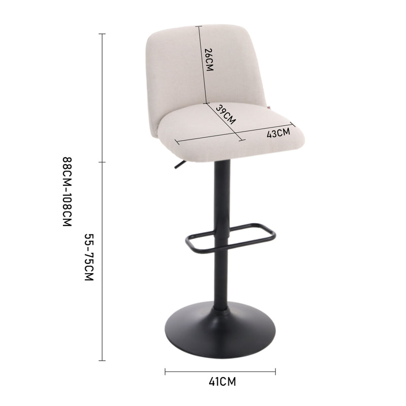 Livingandhome Pair of Swivel Counter Stools with Cushion