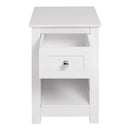 Livingandhome Modern White Side Table with Storage