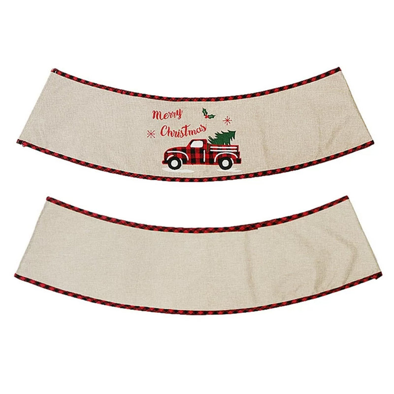 Livingandhome Burlap Merry Christmas Tree Skirt Collar