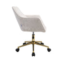 Livingandhome Velvet Upholstered Home Office Swivel Task Chair with Flared Arms
