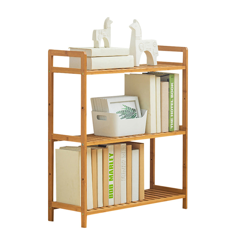 Livingandhome Tiered Bamboo Wood Book Storage Shelf