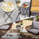 Outsunny Mosaic Garden Table, 35.5cm Folding Coffee Table, Yellow