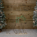 1.4m x 86cm Light up FlexiBrights Standing Christmas Reindeer with 420 Multi-Coloured LEDs