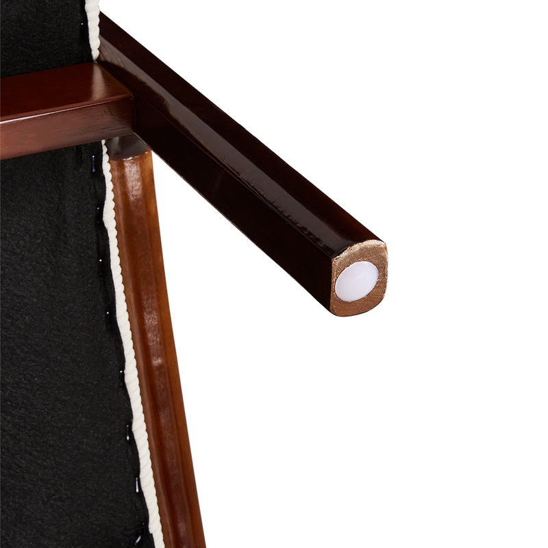 Livingandhome Corduroy Armchair with Rattan Armrest