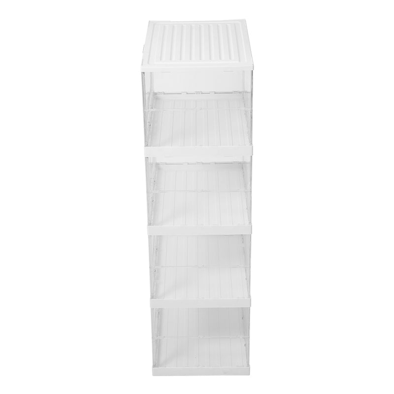 Livingandhome 4-Tier Foldable Storage Box with Magnetic Doors