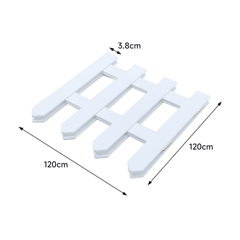 Livingandhome Wooden Christmas Tree Picket Fence for Family Holiday Decoration