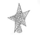 Livingandhome Decorative Star Sequins Christmas Tree Topper with LED Lights