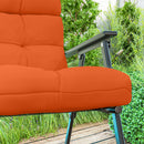 Outsunny 2pc Outdoor Seat Cushion with Backrest, Ties, for Garden, Orange