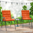 Outsunny 2pc Outdoor Seat Cushion with Backrest, Ties, for Garden, Orange