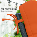 Outsunny 2pc Outdoor Seat Cushion with Backrest, Ties, for Garden, Orange