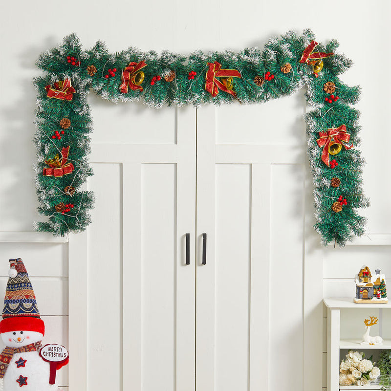 Lifeideas Spruced Artificial Lighted Christmas Garland Holiday Decoration