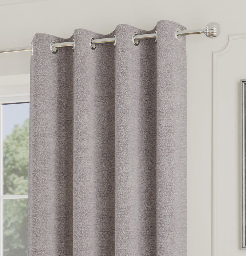 Enhanced Living Royale Silver Room Darkening Boucle Readymade Curtains - Pair