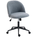 HOMCOM Desk Chair, Fluffy Swivel Office Chair For Makeup Vanity, Grey