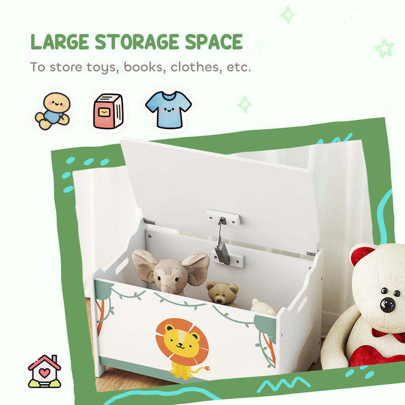 AIYAPLAY Toy Box With Lid, Safety Hinges For Kids, Nursery, Bedroom,