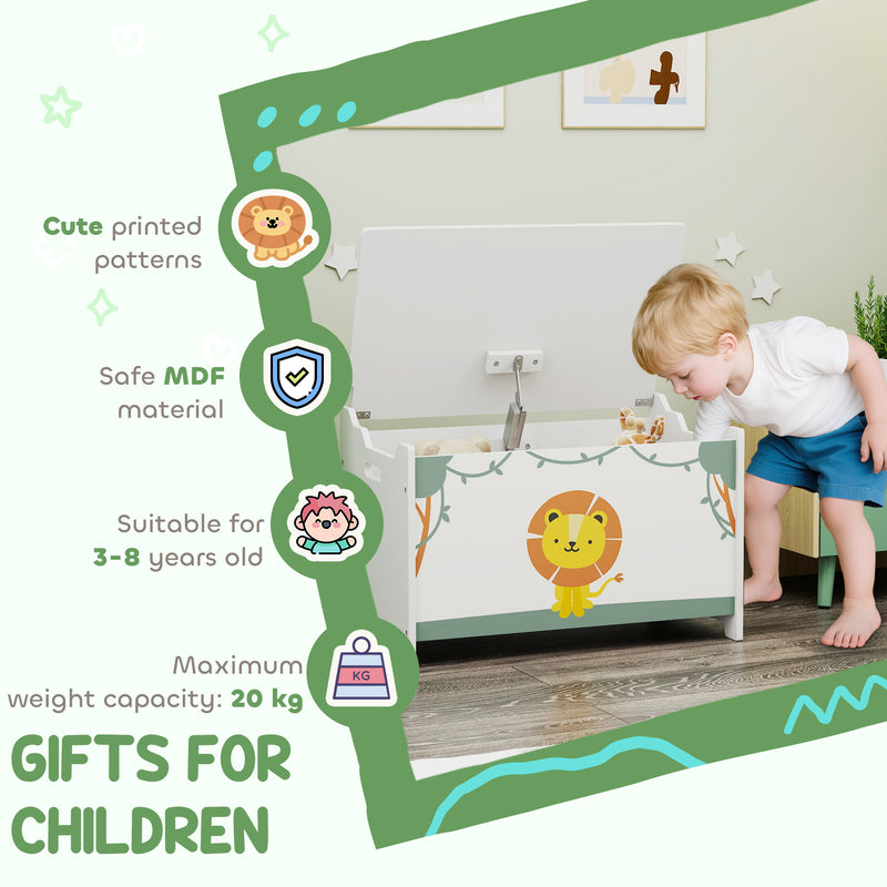 AIYAPLAY Toy Box With Lid, Safety Hinges For Kids, Nursery, Bedroom,