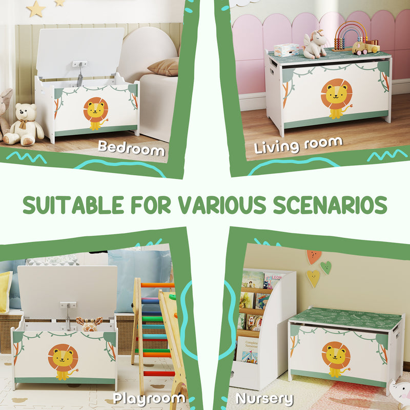 AIYAPLAY Toy Box With Lid, Safety Hinges For Kids, Nursery, Bedroom,