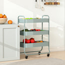 HOMCOM 3-Tier Storage Trolley, Storage Cart With Mesh Backets, Wheels