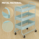 HOMCOM 3-Tier Storage Trolley, Storage Cart With Mesh Backets, Wheels